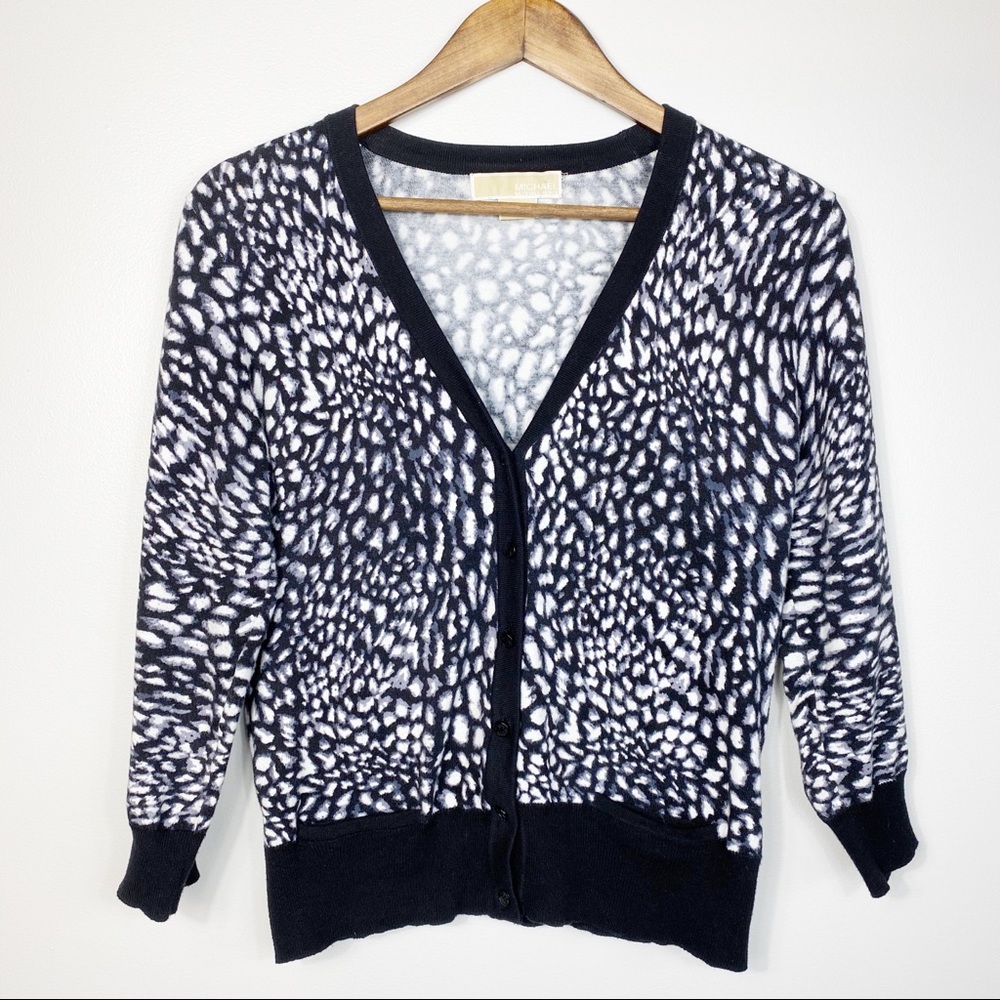 🐆 MICHEAL KORS Leopard Print Cardigan Sweater